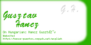 gusztav hancz business card